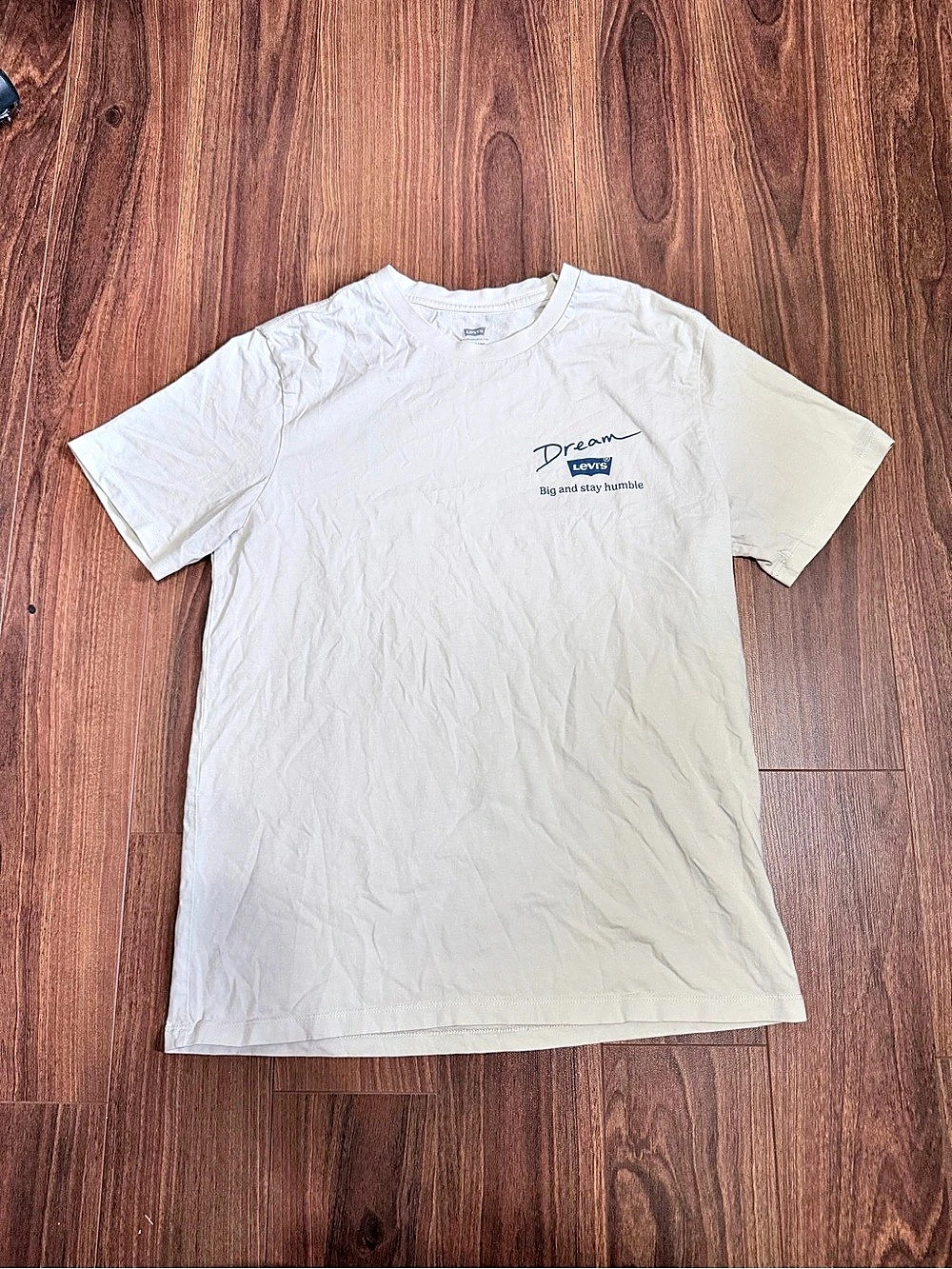 Levi's Dream Big and Stay Humble Graphic Tee White & Blue Medium